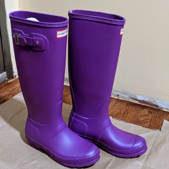 Hunter Shoes Hunter Rain Boots Original Tall Neon Purple 6 Poshmark